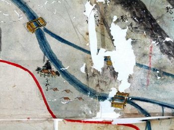 絵図に描かれた山宮用水分水と外神用水分水