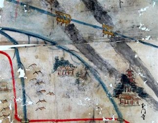 絵図に描かれた鞍骨沢・春沢・本門寺