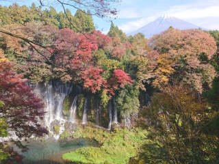 Shiraito no Taki Falls and Mount Fuji@