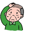 困った様子の老人のイラスト