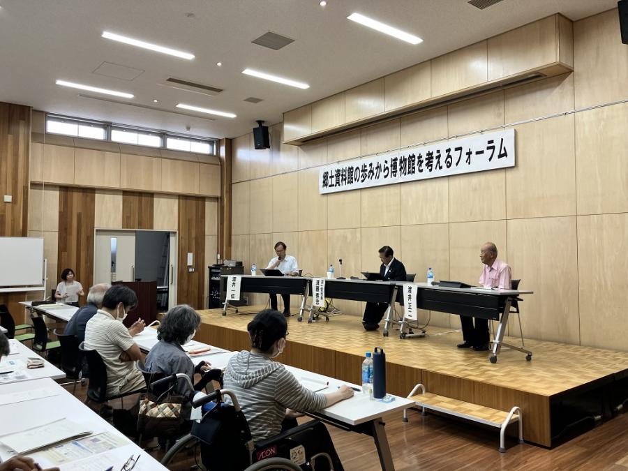須藤市長、渡井一信さん、渡井正二さんの3人で語り合い