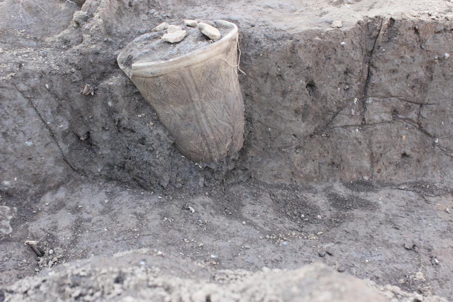 滝戸遺跡で発見された埋められた土器