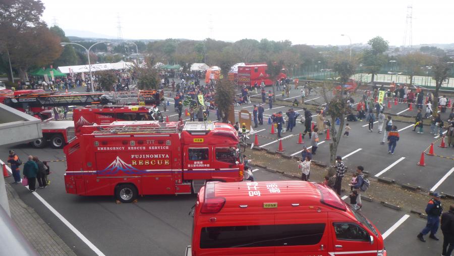 消防車両の展示