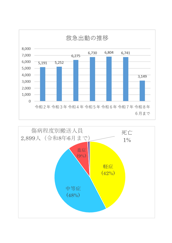 救急出動の推移・程度別搬送人員
