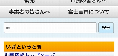 調べたい言葉を入力したところ